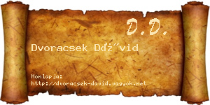 Dvoracsek Dávid névjegykártya